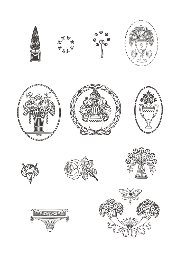 【ベクター】ばらとりぼん 212枚【png】