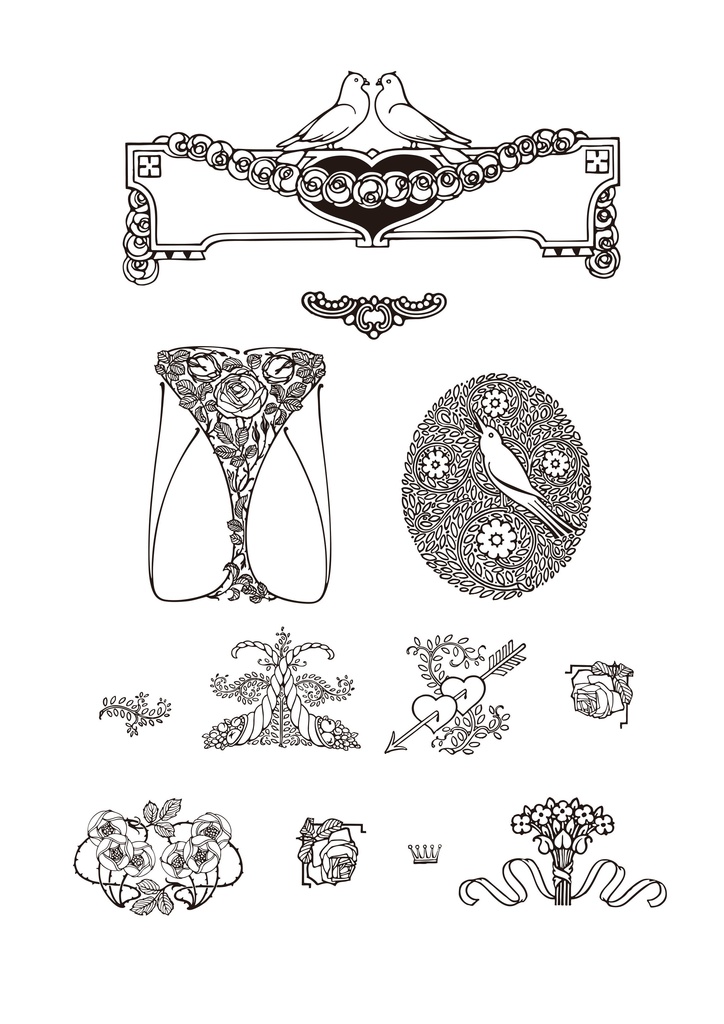 【ベクター】ばらとりぼん 212枚【png】