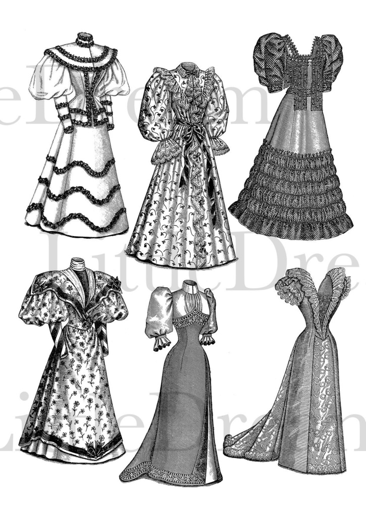 【クリップアート】Romanticヴィクトリアンファッション【透過png】
