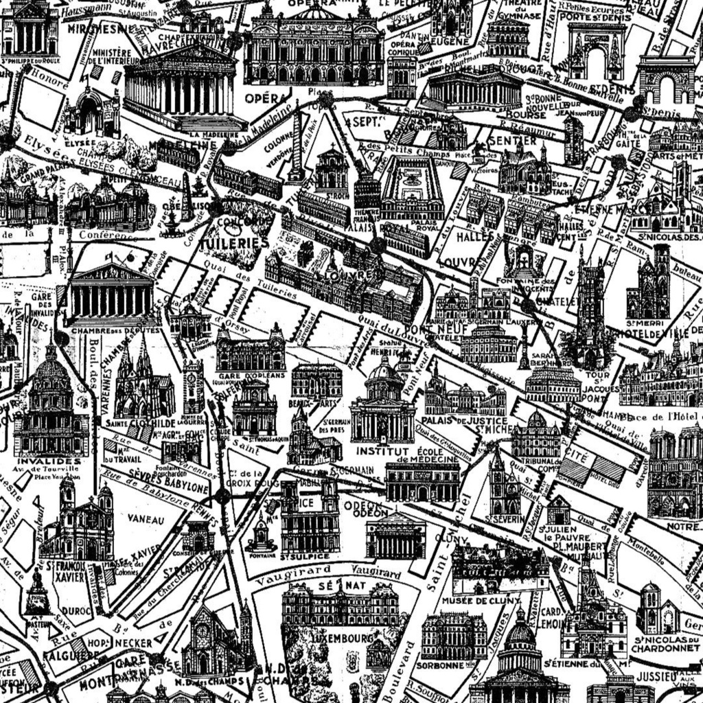 【Photoshopブラシ】パリの地図 Map of Paris, lovely France【png,abr】