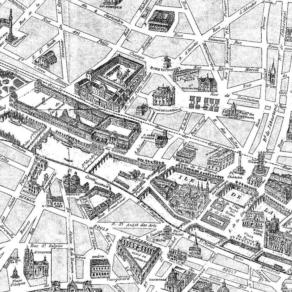 【Photoshopブラシ】パリの地図 Map of Paris, lovely France【png,abr】