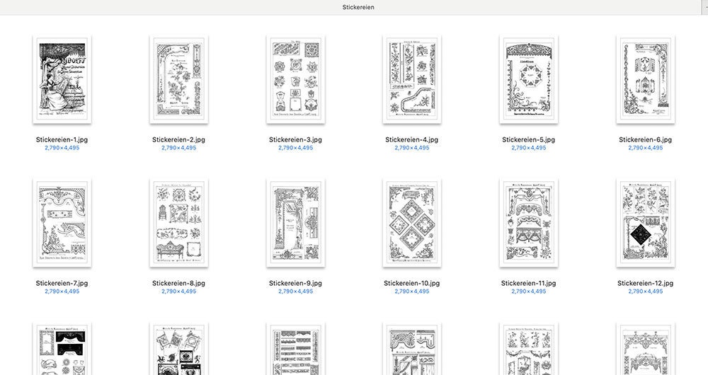 【刺繍図案】アンティーク刺繍図案 Antique embroidery pattern【jpg,pdf】