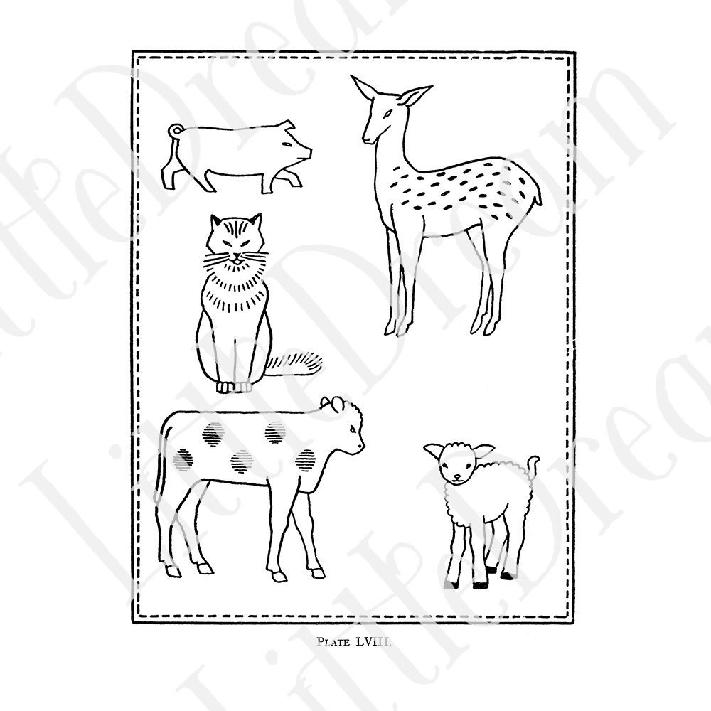 【刺繍図案】アンティーク刺繍図案 Antique embroidery pattern【jpg,pdf】