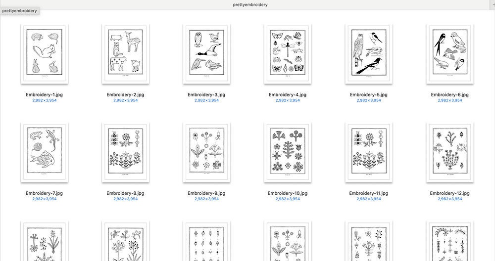【刺繍図案】アンティーク刺繍図案 Antique embroidery pattern【jpg,pdf】