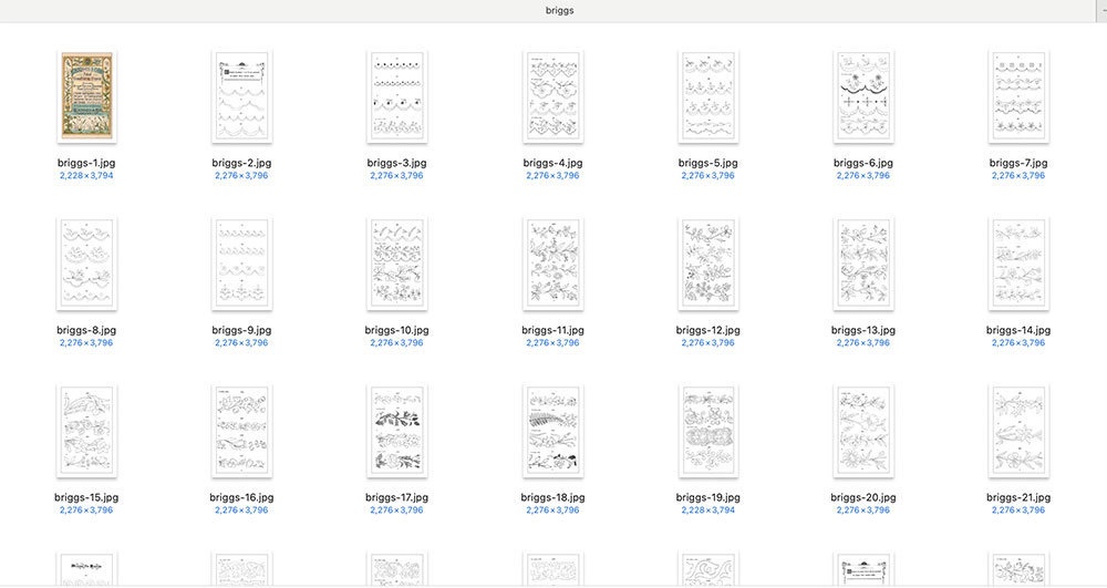 【刺繍図案】アンティーク刺繍図案 Antique embroidery pattern【jpg,pdf】