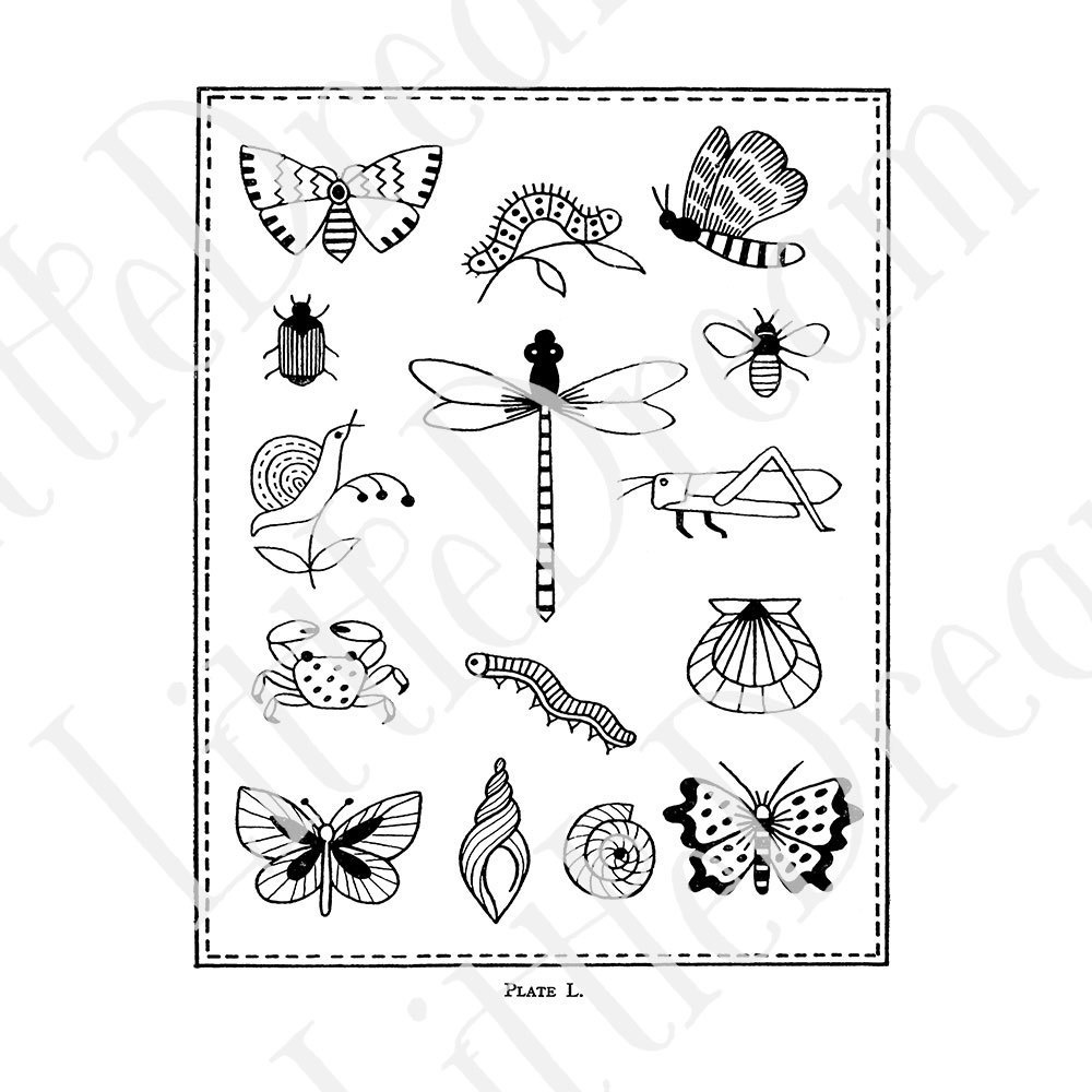 【刺繍図案】アンティーク刺繍図案 Antique embroidery pattern【jpg,pdf】
