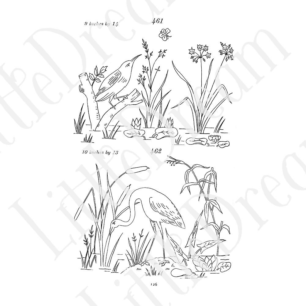 【刺繍図案】アンティーク刺繍図案 Antique embroidery pattern【jpg,pdf】