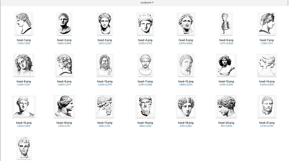 【Photoshopブラシ】Historic Sculuptures 歴史的な彫刻 83枚【png,abr】