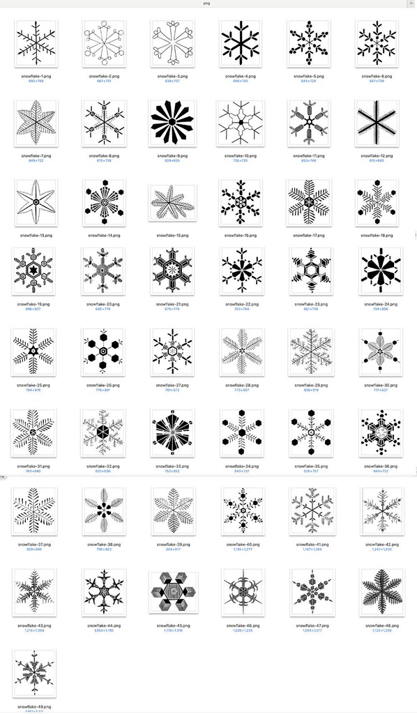 【Photoshopブラシ】SnowFlake 雪の結晶 49枚【png,abr】