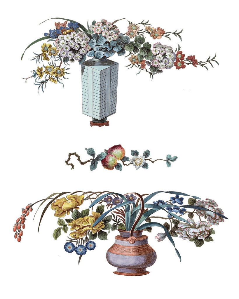 シノワズリの花 Chinoiserie flowers 128枚【png】