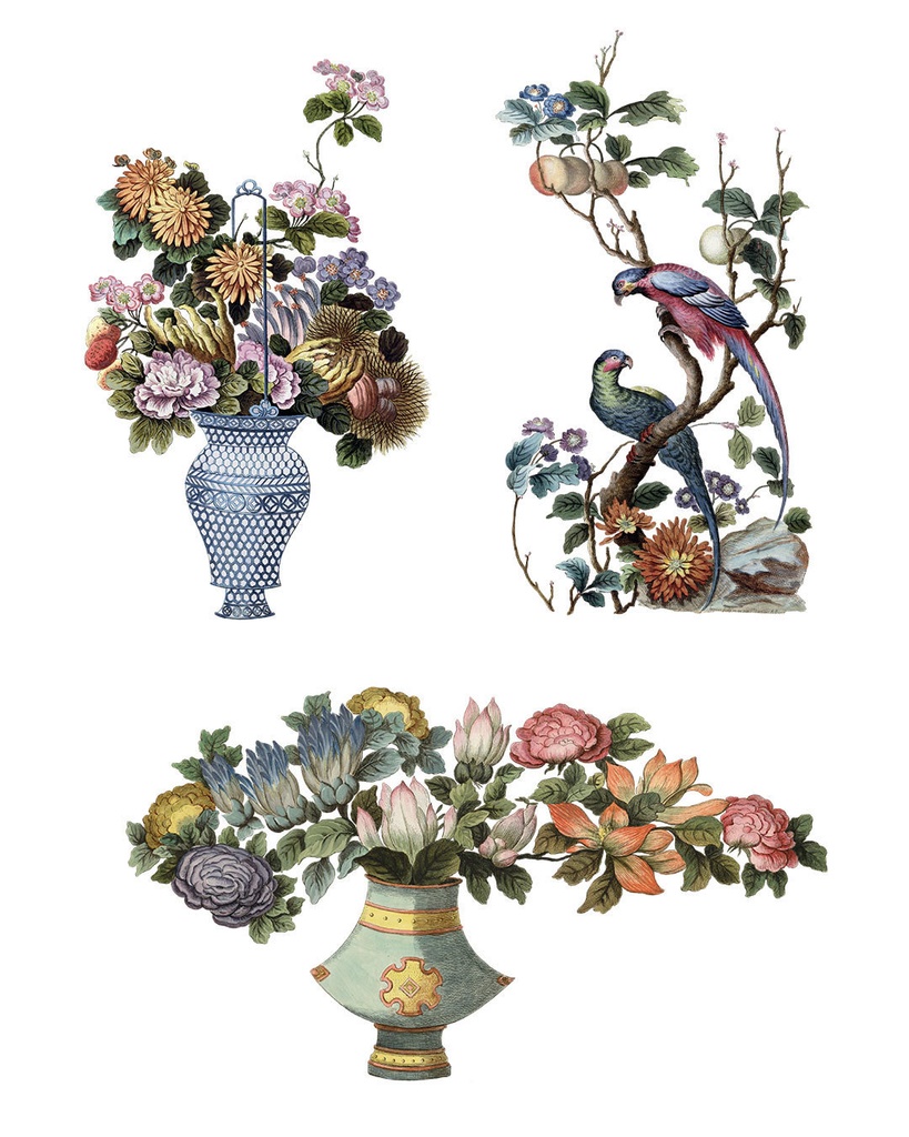 シノワズリの花 Chinoiserie flowers 128枚【png】