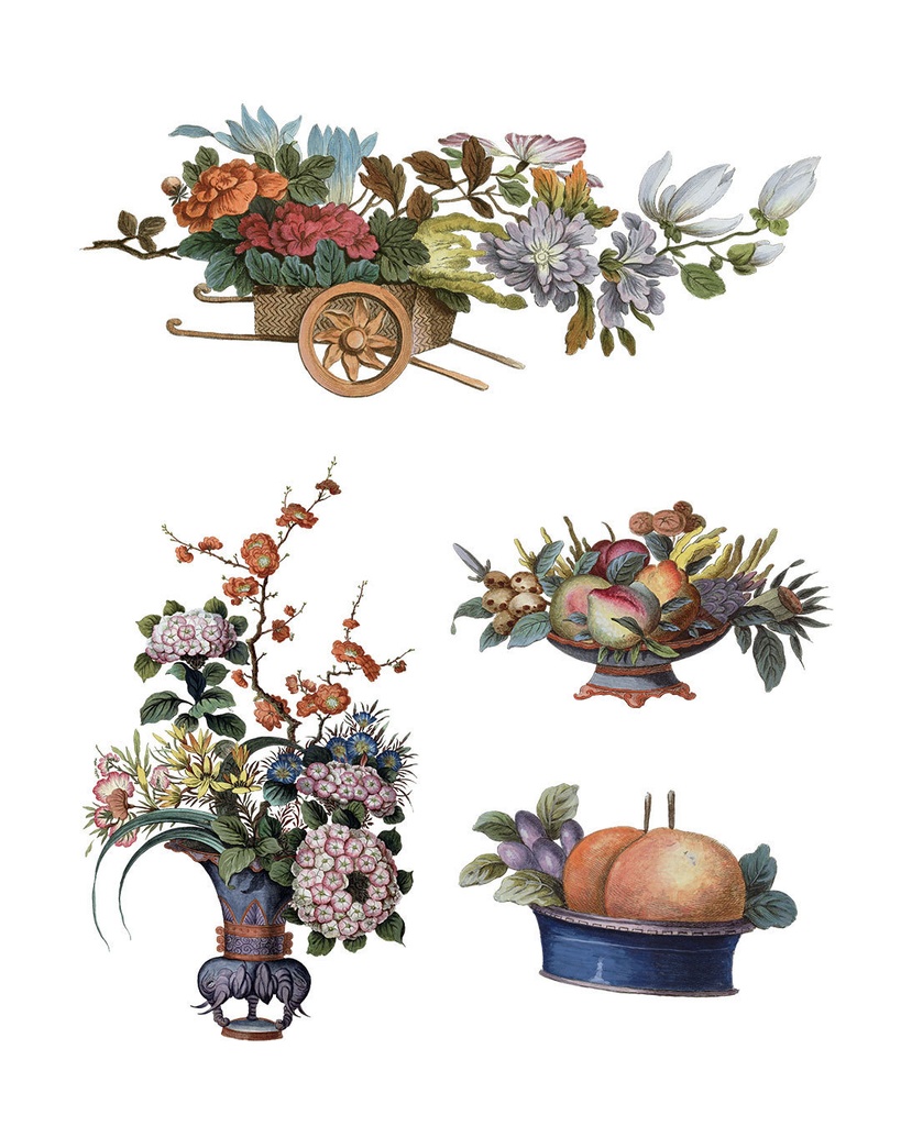 シノワズリの花 Chinoiserie flowers 128枚【png】
