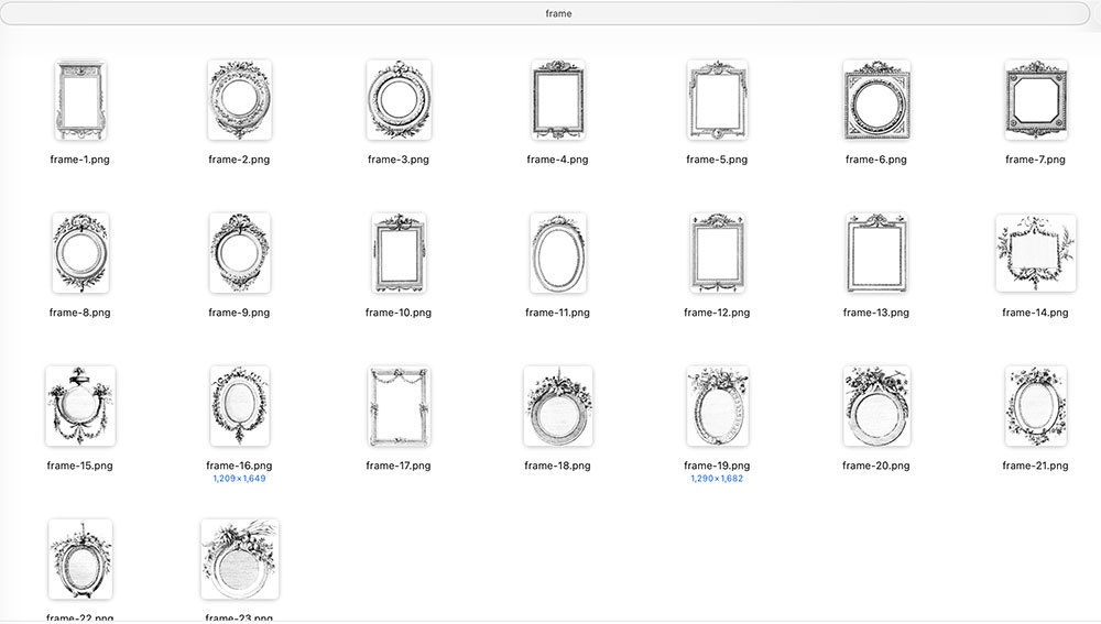 【Photoshopブラシ・パターン】French ornament frame and border フレンチオーナメントフレームアンドボーダー