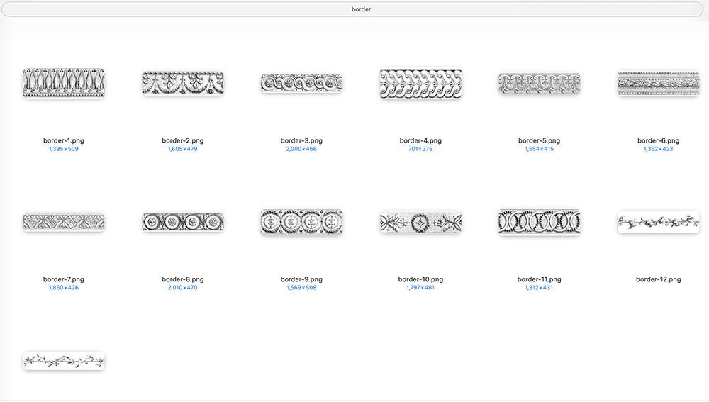 【Photoshopブラシ・パターン】French ornament frame and border フレンチオーナメントフレームアンドボーダー