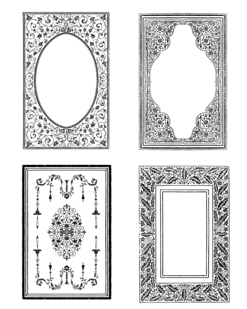 【Photoshopブラシ・パターン】Antiquebook cover & ornament アンティークブック カバー&オーナメント【png,abr,pat】