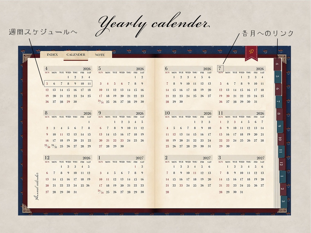 【Goodnotes】Curiosity 4月始まりデジタルプランナー 60枚のステッカー付き