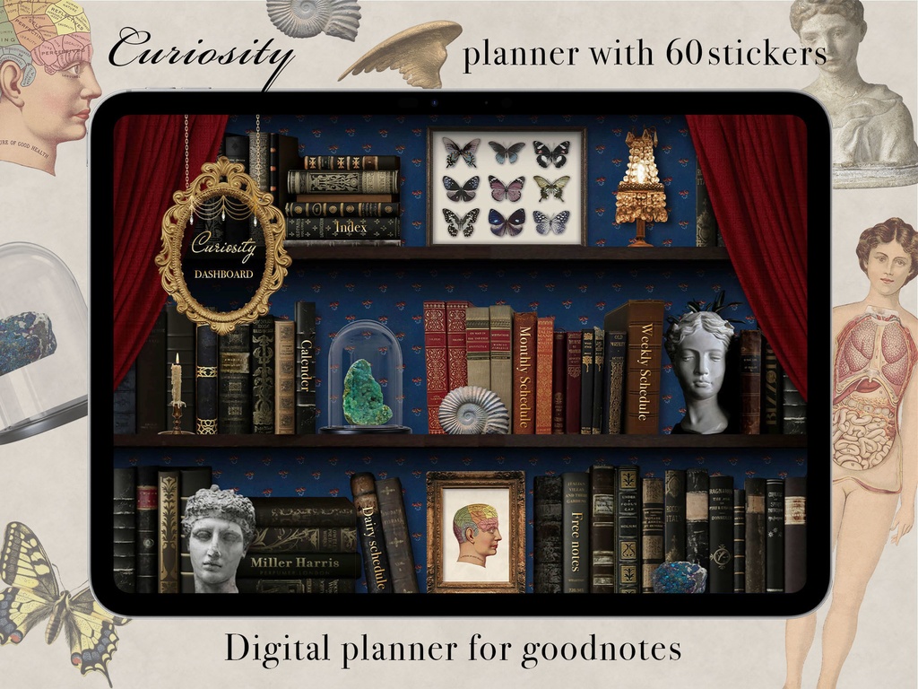 【Goodnotes】Curiosity 4月始まりデジタルプランナー　60枚のステッカー付き