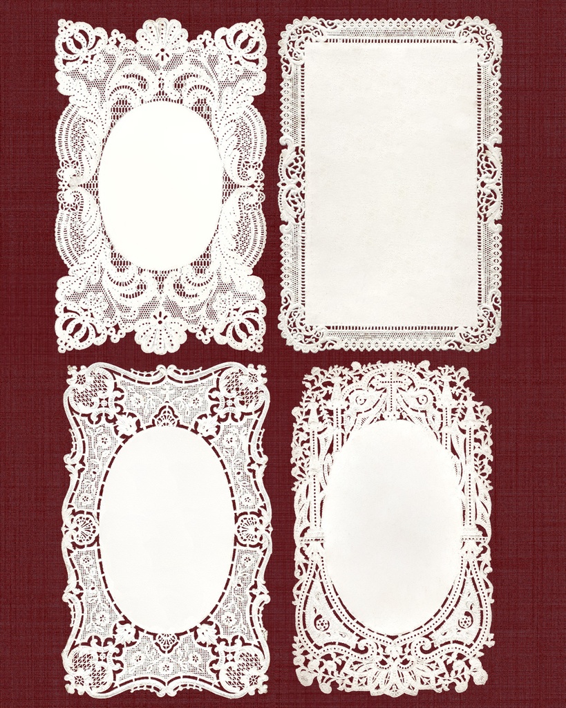 リアルなペーパーレースフレーム Realistic paperlace frames【透過png】