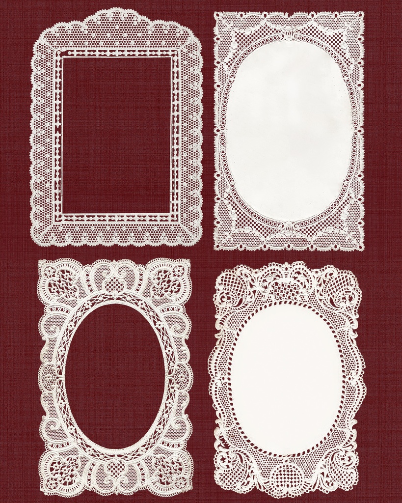 リアルなペーパーレースフレーム Realistic paperlace frames【透過png】