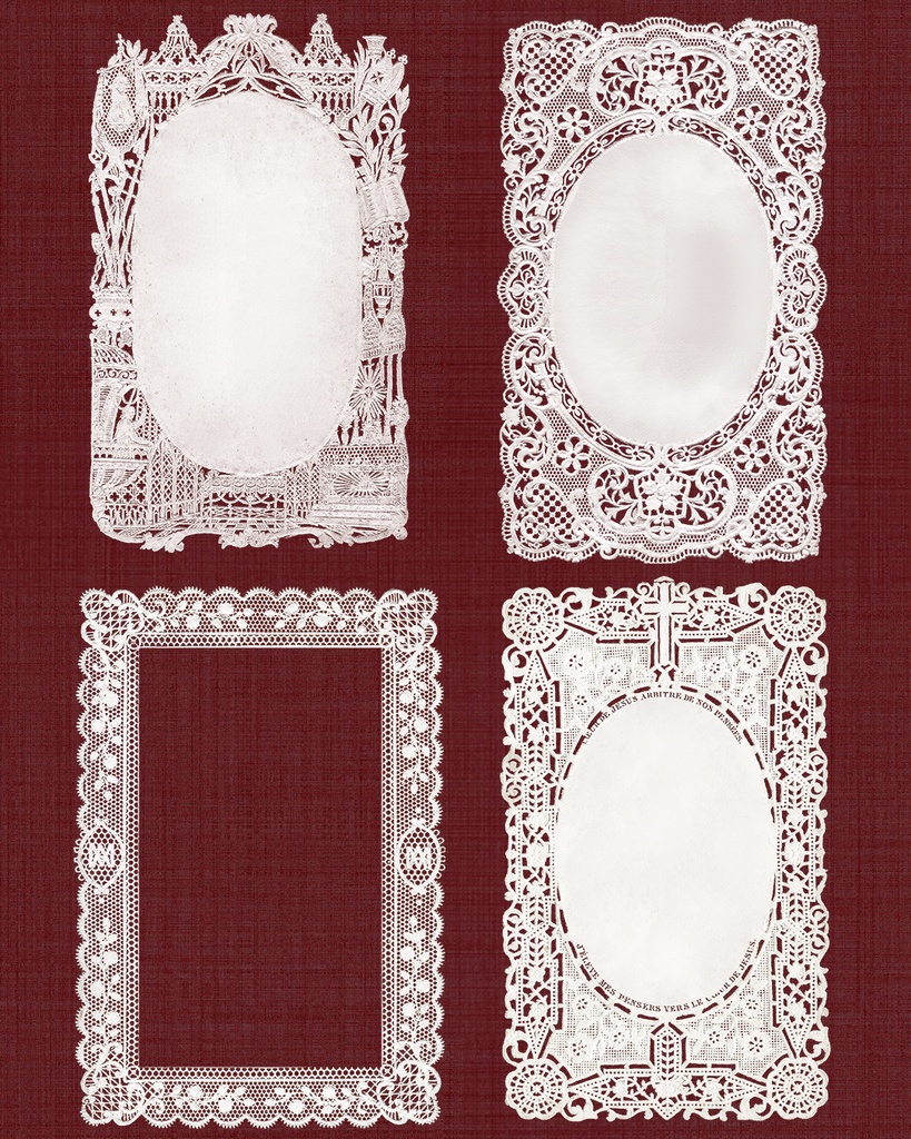 リアルなペーパーレースフレーム Realistic paperlace frames【透過png】