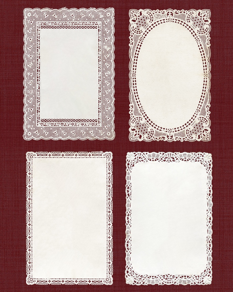 リアルなペーパーレースフレーム Realistic paperlace frames【透過png】