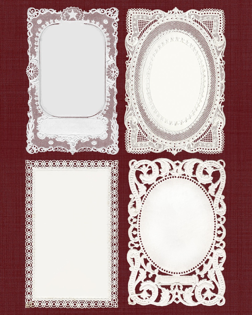 リアルなペーパーレースフレーム Realistic paperlace frames【透過png】