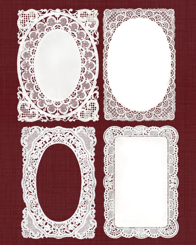 リアルなペーパーレースフレーム Realistic paperlace frames【透過png】