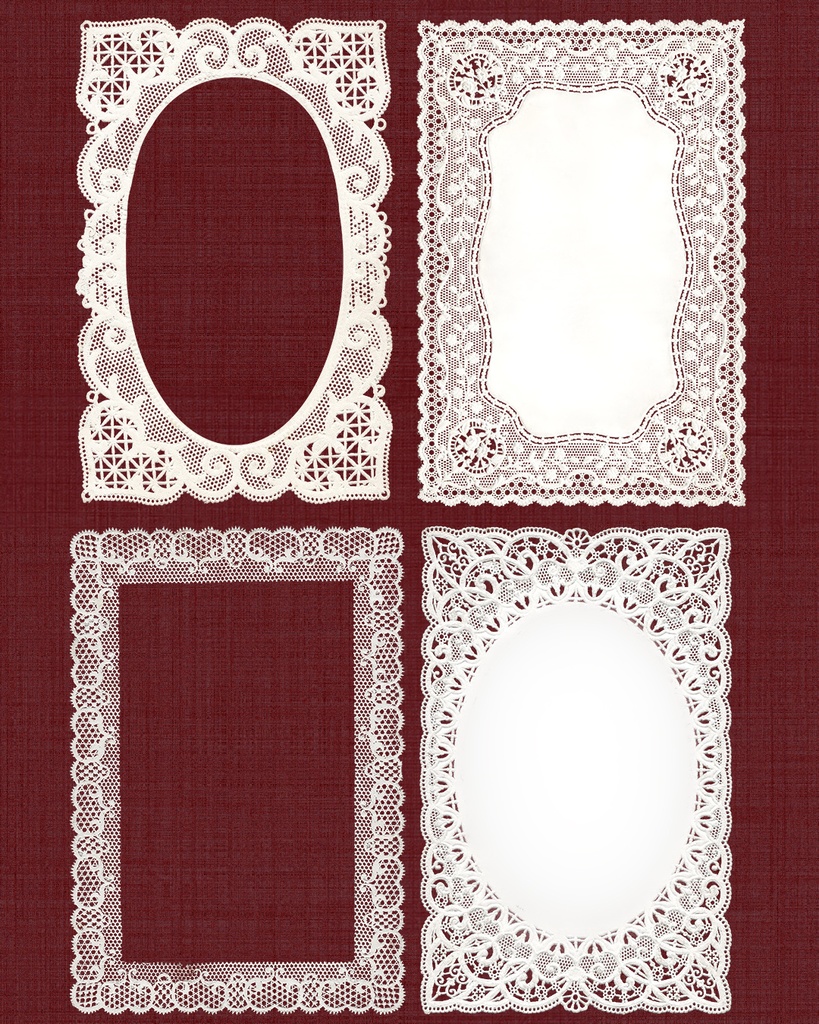 リアルなペーパーレースフレーム Realistic paperlace frames【透過png】