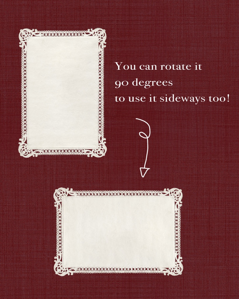 リアルなペーパーレースフレーム Realistic paperlace frames【透過png】