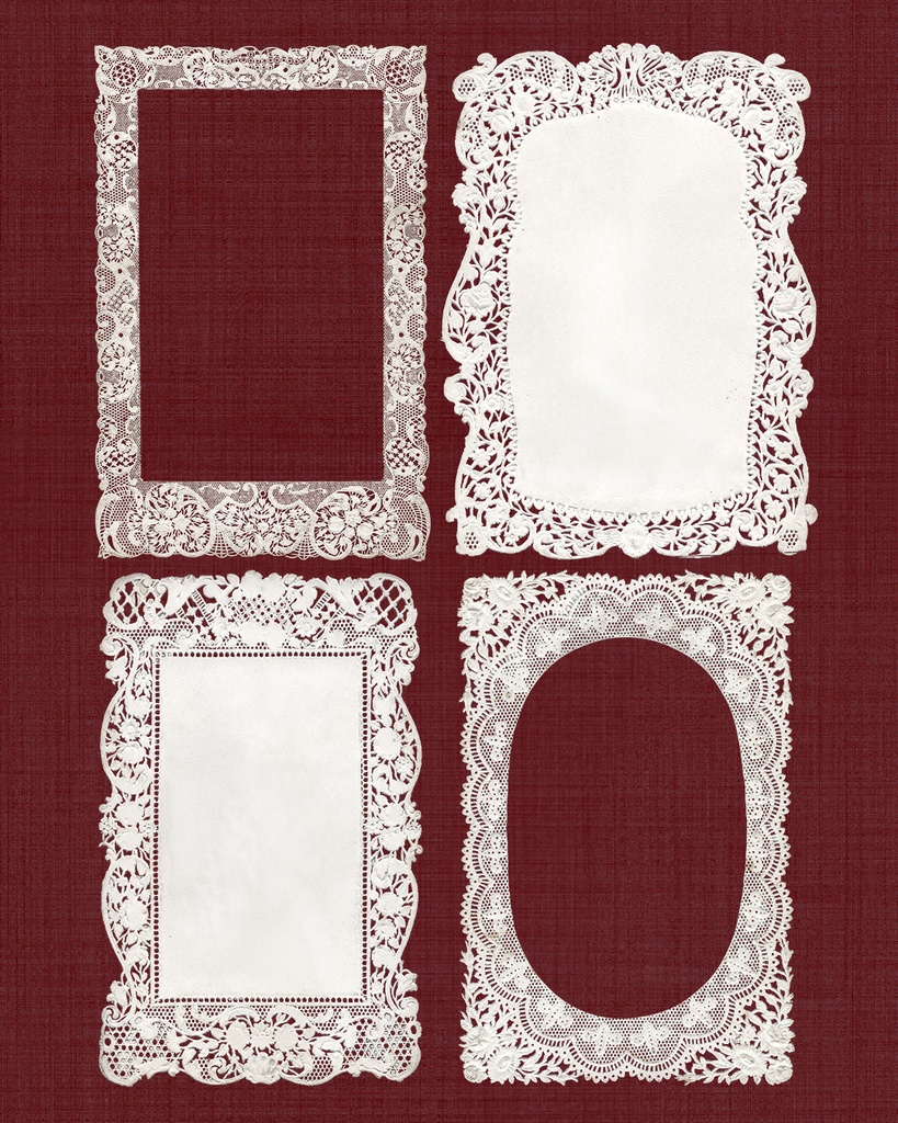 リアルなペーパーレースフレーム Realistic paperlace frames【透過png】