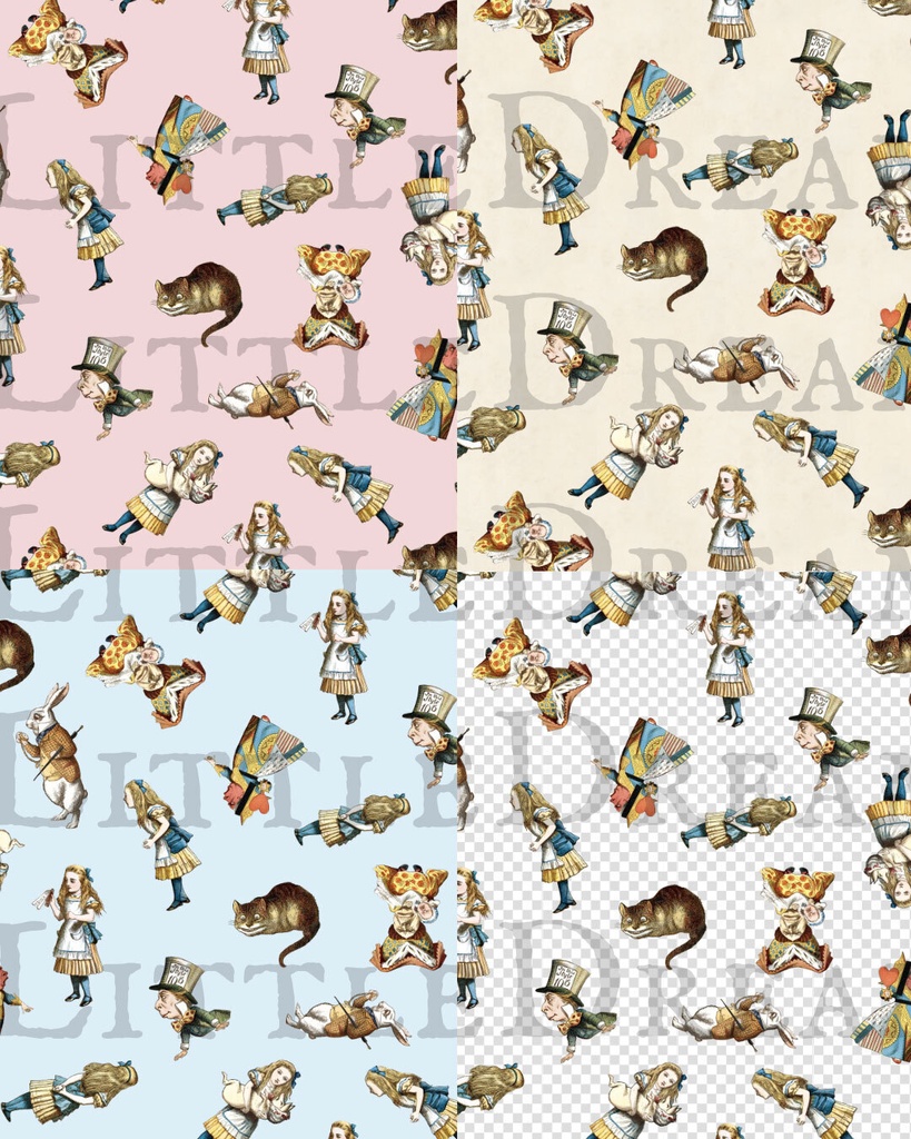 不思議の国のアリス カラーイラスト集 Alice in color illustration【高画質jpgとシームレスパターン】