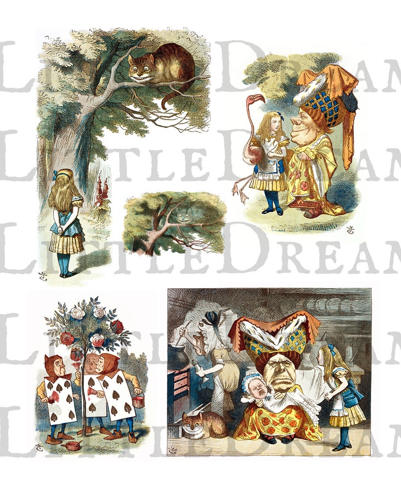 不思議の国のアリス カラーイラスト集 Alice in color illustration【高画質jpgとシームレスパターン】