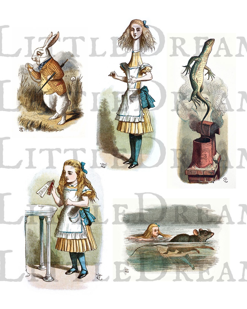 不思議の国のアリス カラーイラスト集 Alice in color illustration【高画質jpgとシームレスパターン】