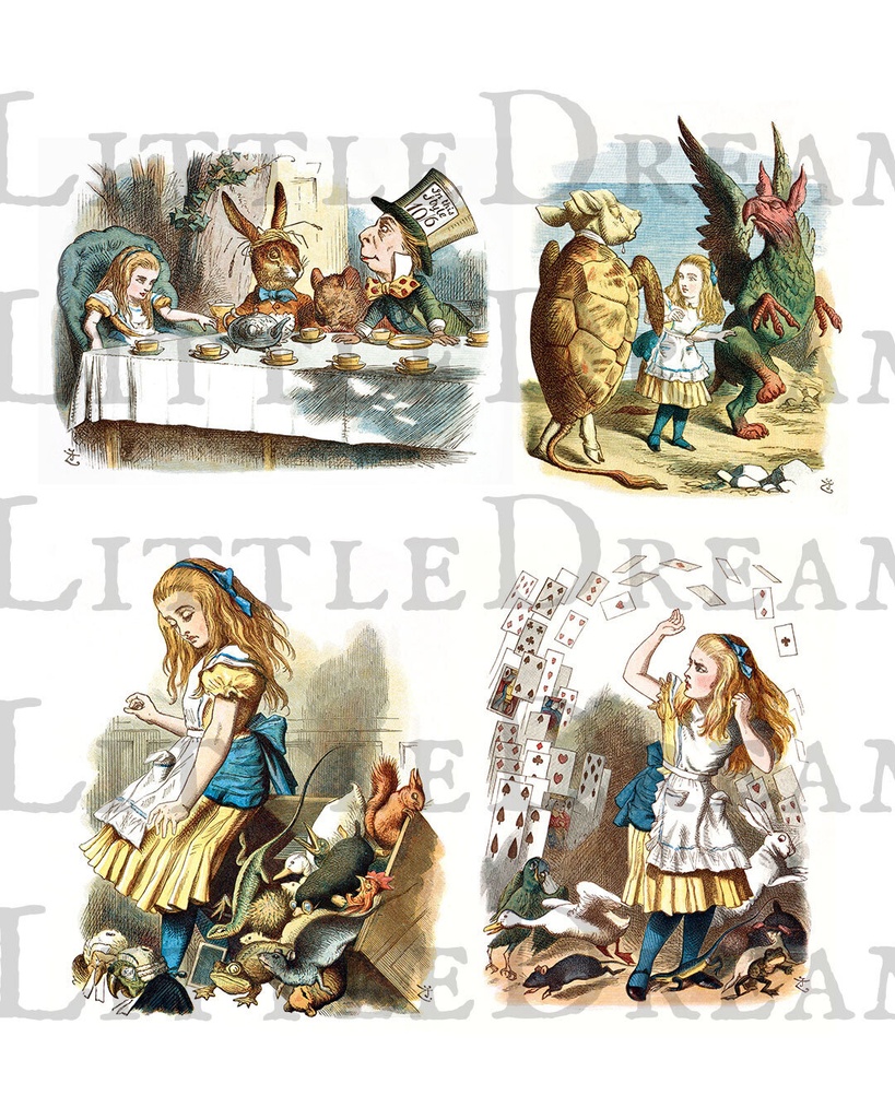不思議の国のアリス カラーイラスト集 Alice in color illustration【高画質jpgとシームレスパターン】