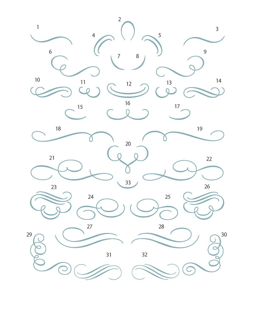 【ベクター】calligraphic flourishes カリグラフィフローリッシュと小さな挿絵とフレーム【png,ai,eps,pdf】