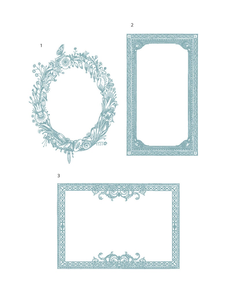【ベクター】calligraphic flourishes カリグラフィフローリッシュと小さな挿絵とフレーム【png,ai,eps,pdf】