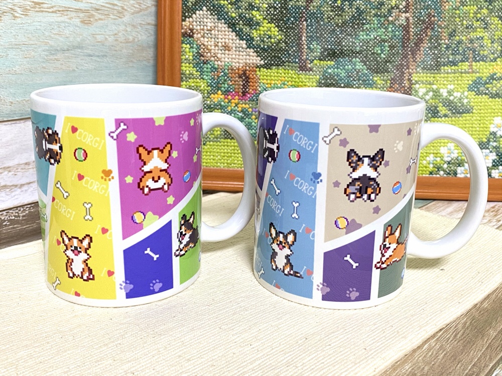 POCHI☆CORGI【マグカップ (ブライトカラー/ペンブローク) 】