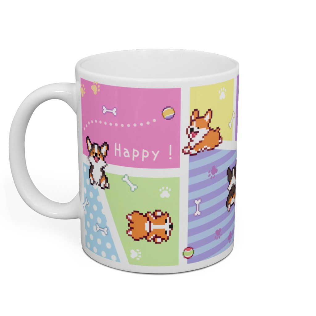 POCHI☆CORGI【マグカップ (パステルカラー/ペンブローク) 】