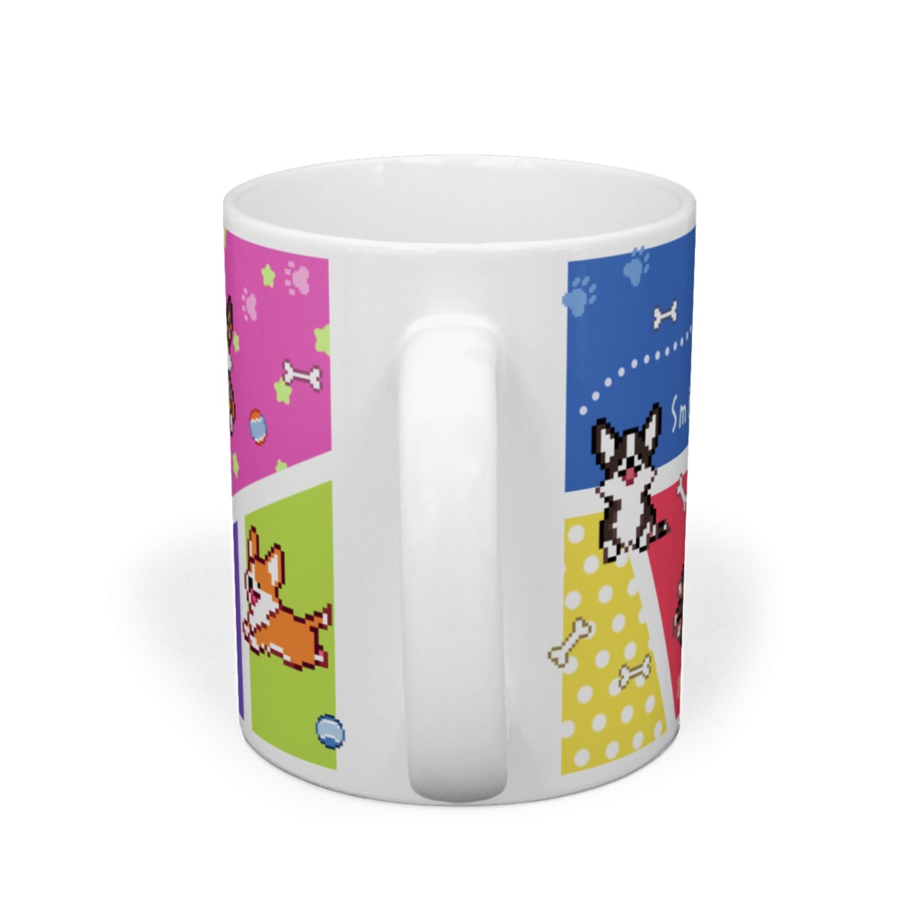 POCHI☆CORGI【マグカップ (ブライトカラー/カーディガン) 】