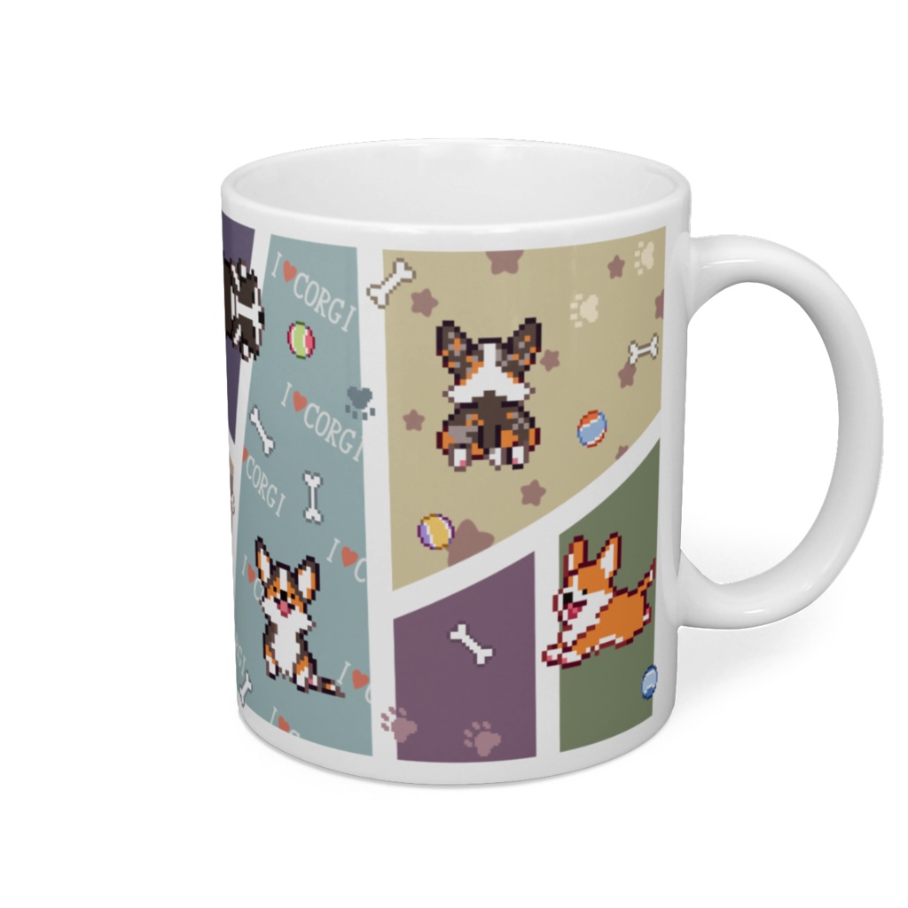 POCHI☆CORGI【マグカップ (スモーキーカラー/カーディガン) 】