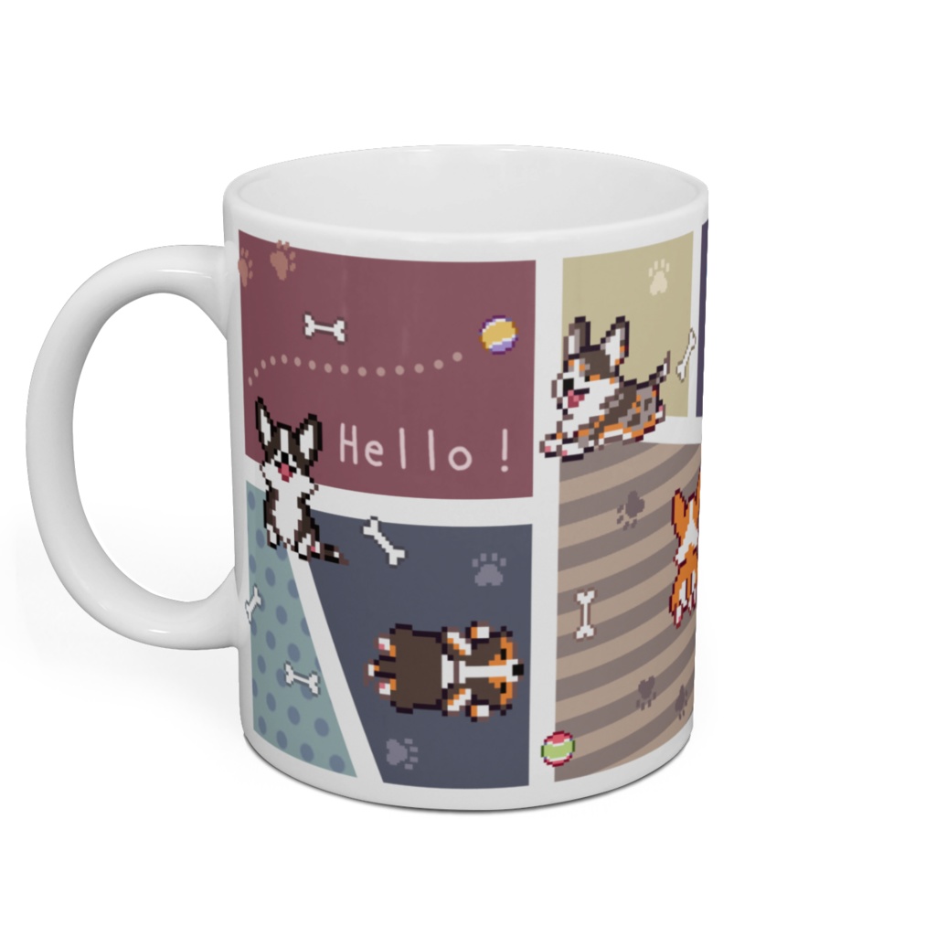 POCHI☆CORGI【マグカップ (スモーキーカラー/カーディガン) 】