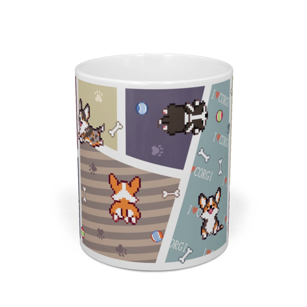 POCHI☆CORGI【マグカップ (スモーキーカラー/カーディガン) 】