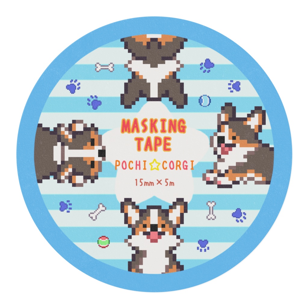 POCHI☆CORGI【マスキングテープ (ブラックタン/ペンブローク) 】