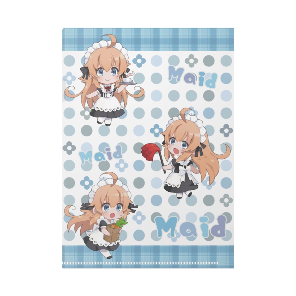 天然メイドさんの日常【クリアファイル (ブルー) 】