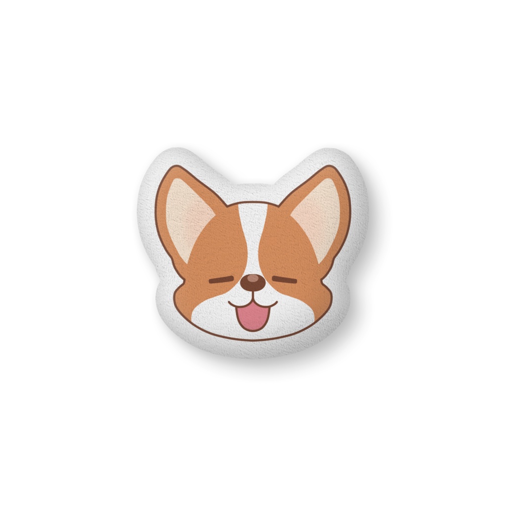ふかふか☆コーギーフェイス【ふかふかクッション (レッド/レッドホワイト) 】