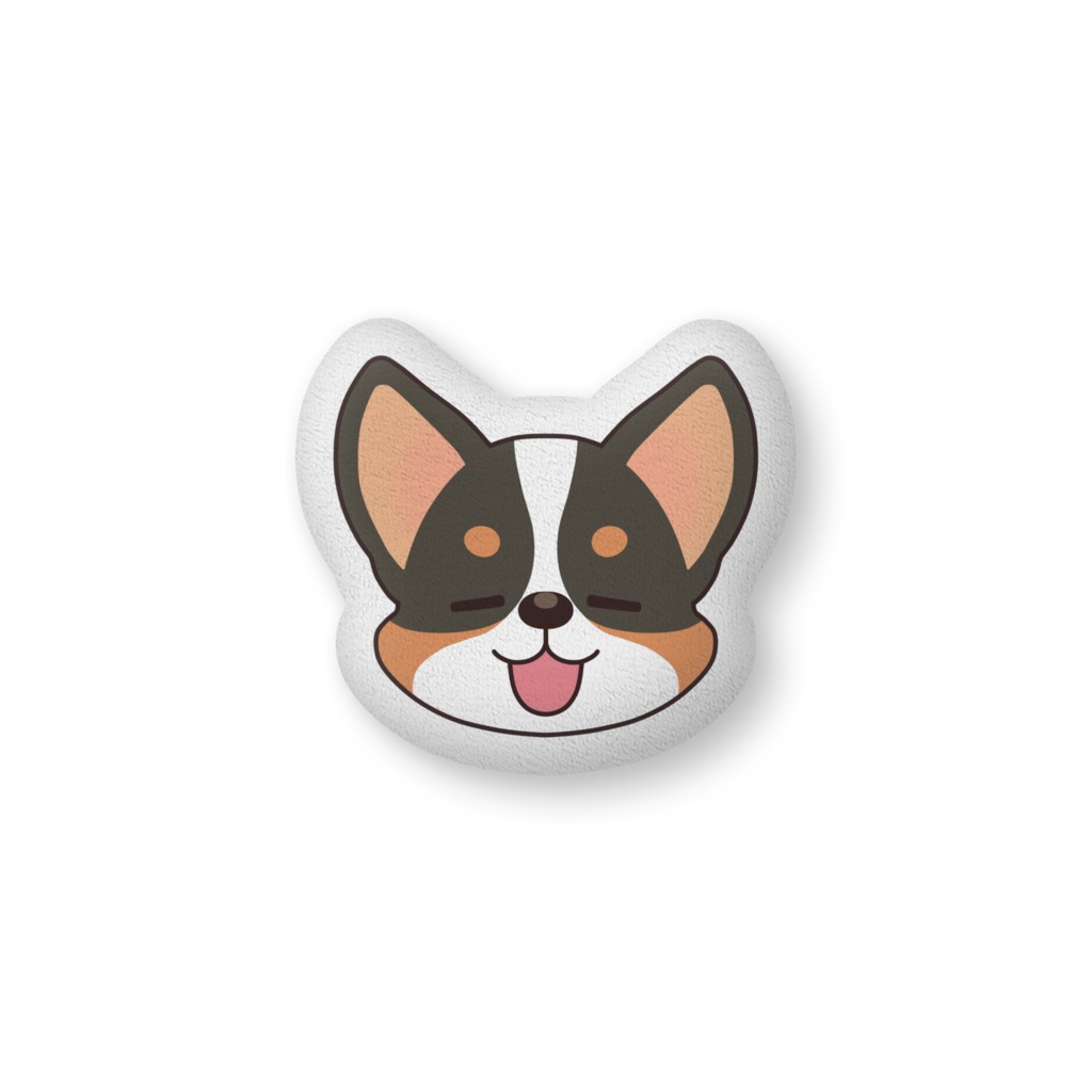 ふかふか☆コーギーフェイス【ふかふかクッション (ブラックタン) 】