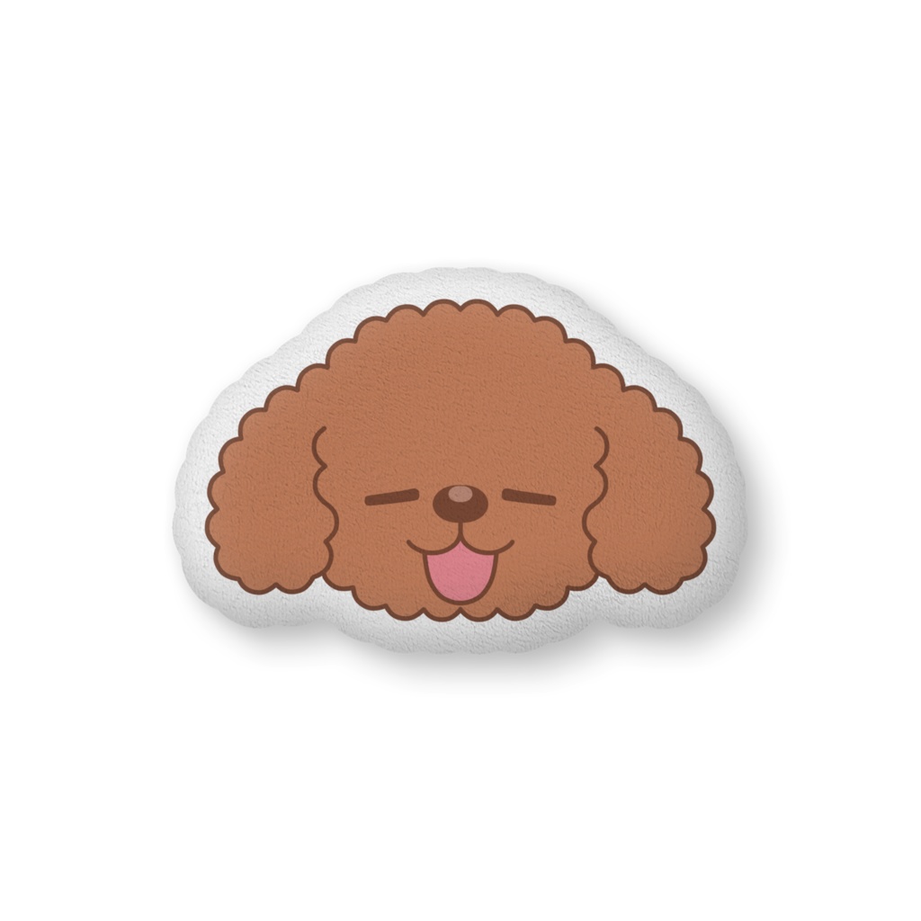 ふかふか☆プードルフェイス【ふかふかクッション (レッド) 】