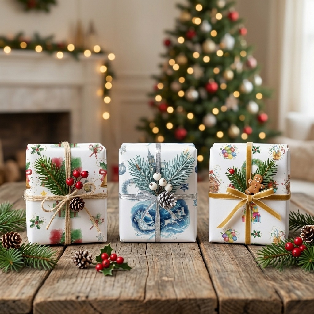 クリスマス デジタルペーパー 水彩 3種セット(クラシック・ウィンター・ポップ)|シームレスパターン(商用利用可)