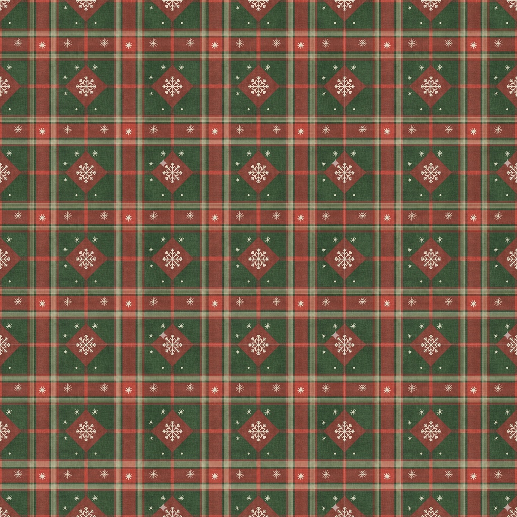 【商用利用可】クリスマス・ビンテージチェック柄 シームレスパターン3種セット