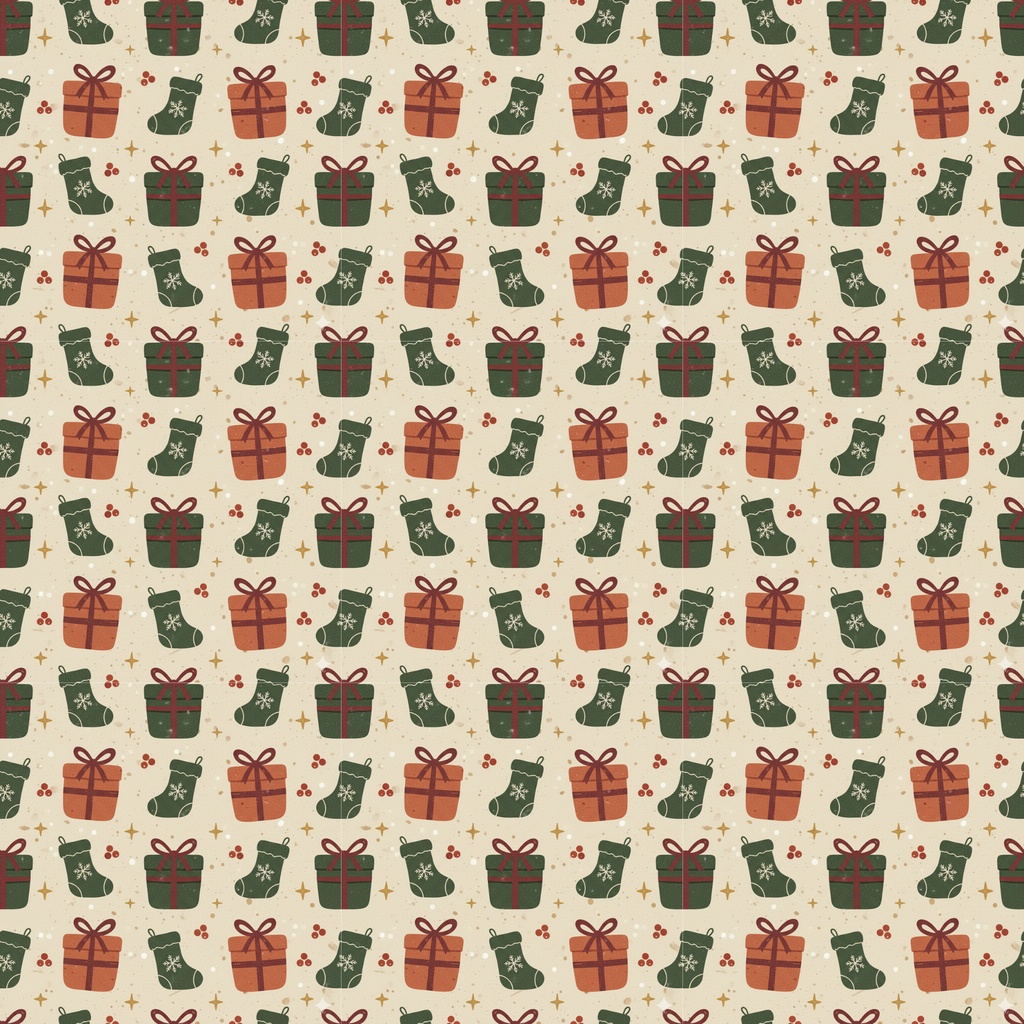 【デジタルダウンロード】レトロクリスマス パターン素材3種セット|ラッピング・背景・デコレーション素材(商用利用可) Retro Christmas Pattern Paper 3set|Vintage Holiday Digital Paper (Commercial Use OK)